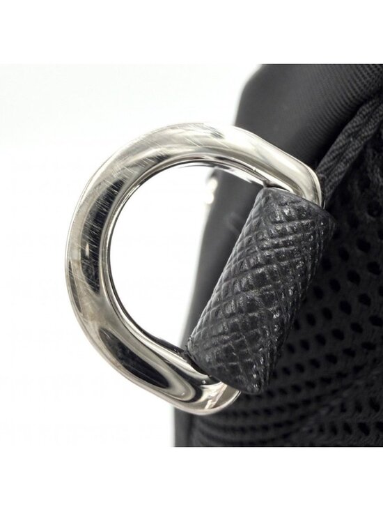 Prada Backpack Triangle Logo Nylon Black Silver main image 12